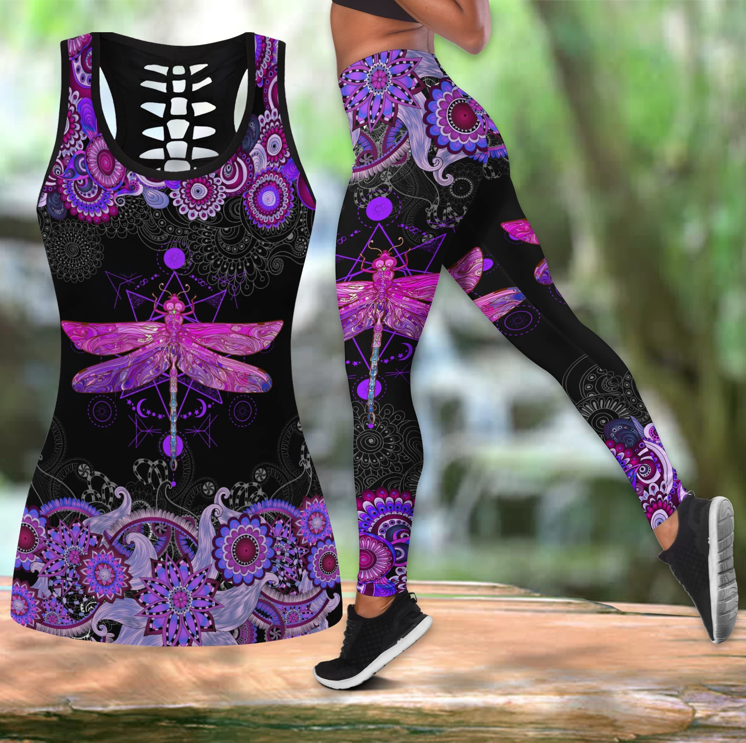 Awesome Hoodie 3D All Over Print Beautiful Dragonfly Combo Tank + Legging NQLG007