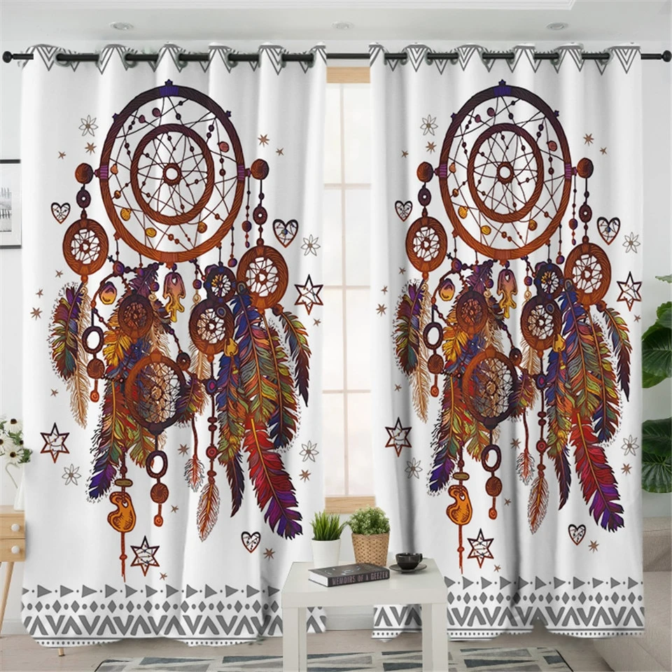 Awesome hoodied Pattern dreamcatcher All Printed 3D Grommet Window Curtains- NQC001