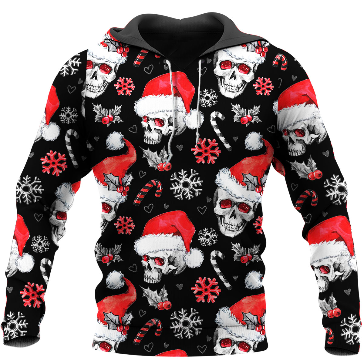 Awesome hoodie 3d all print Black Christmas Skull for Men and Women, T-Shirt, Zip Hoodies, Sweatshirt NQ322