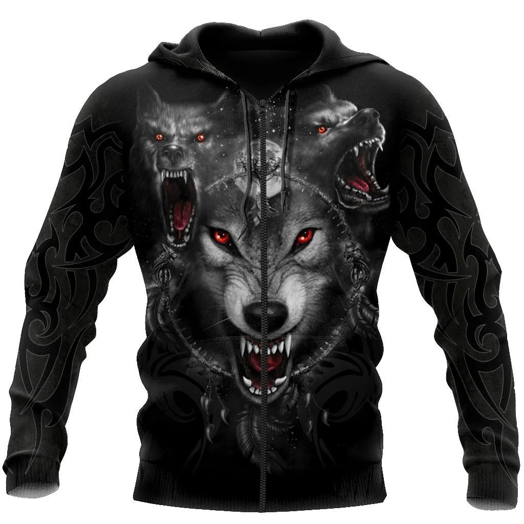 Awesome hoodie 3d all print Black Wolf Nightmare for Men and Women, T-Shirt, Zip Hoodies, Sweatshirt NQ0086
