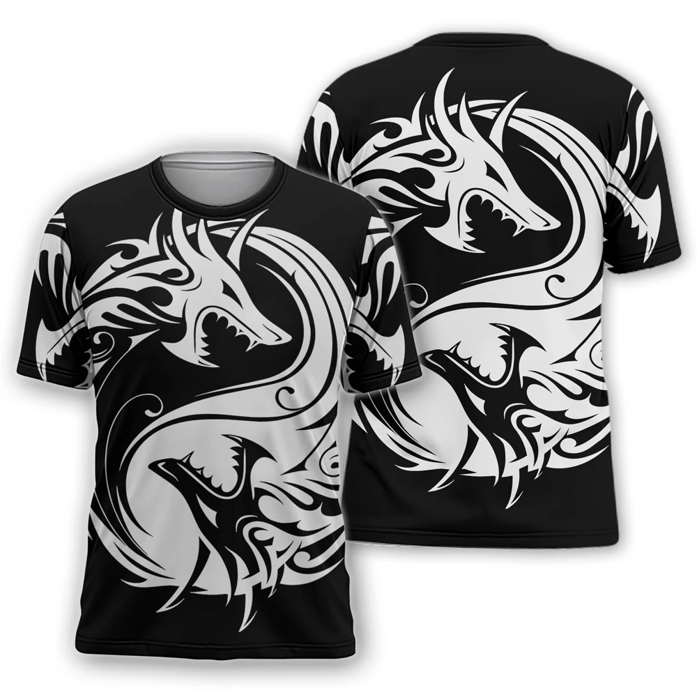 Awesome hoodie 3d all print Black&White Dragon for Men and Women, T-Shirt, Zip Hoodies, Sweatshirt NQ259