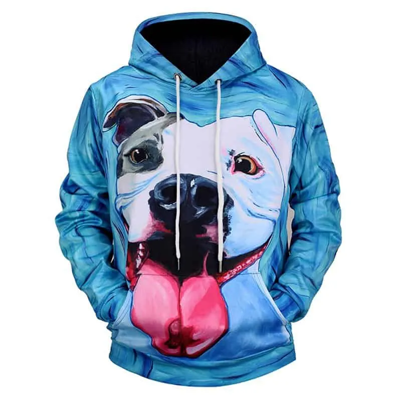 Awesome hoodie 3d all print Blue Bulldog Hoodies NQ0032