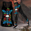 Awesome Hoodie 3D All Over Print Butterfly Love Skull and Tattoos Combo Tank + Legging NQLG008