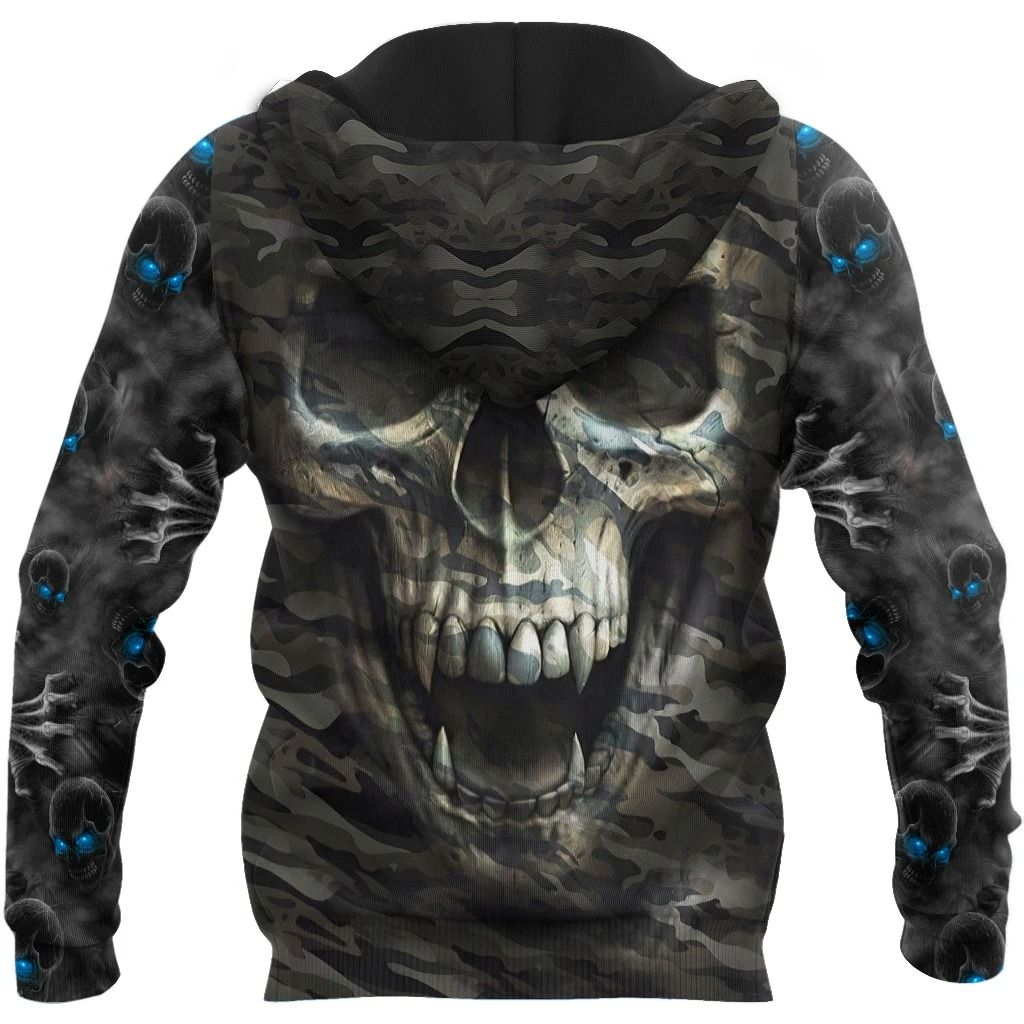 Awesome hoodie 3d all print Crazy Camo Skull for Men and Women, T-Shirt, Zip Hoodies, Sweatshirt NQ288