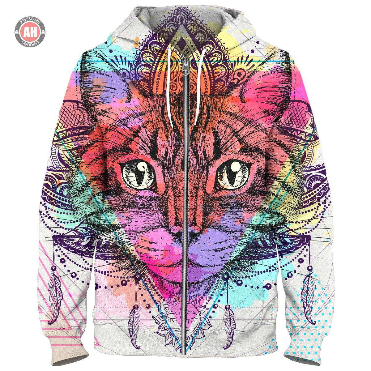 Awesome hoodie 3d all print Cutie Cat Lotus Hoodie, Zip Hoodie NQ125