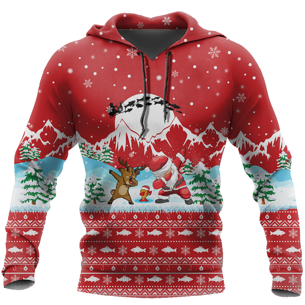 Awesome Hoodie Christmas Santa Fishing Yolo for Men and Women HBC318
