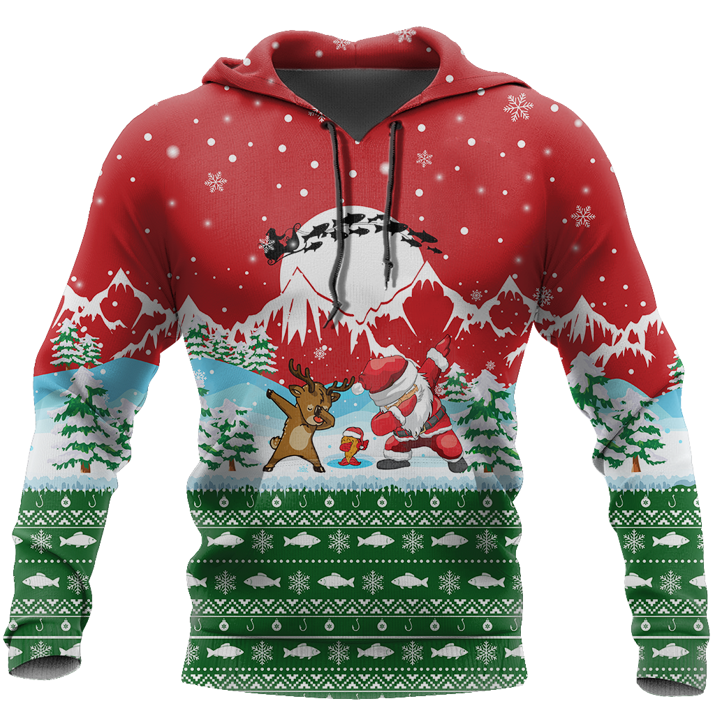 Awesome Hoodie Christmas Santa Fishing Yolo for Men and Women HBC319