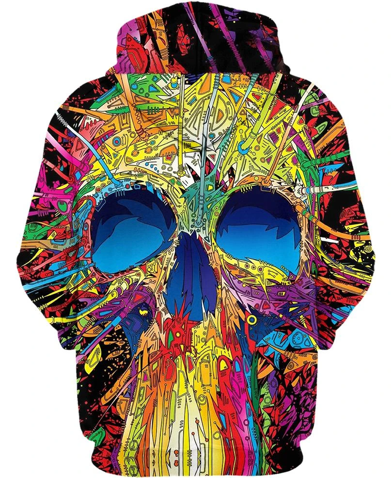 Awesome hoodie 3d all print Color Skull for Men and Women, T-Shirt, Zip Hoodies, Sweatshirt NQ295
