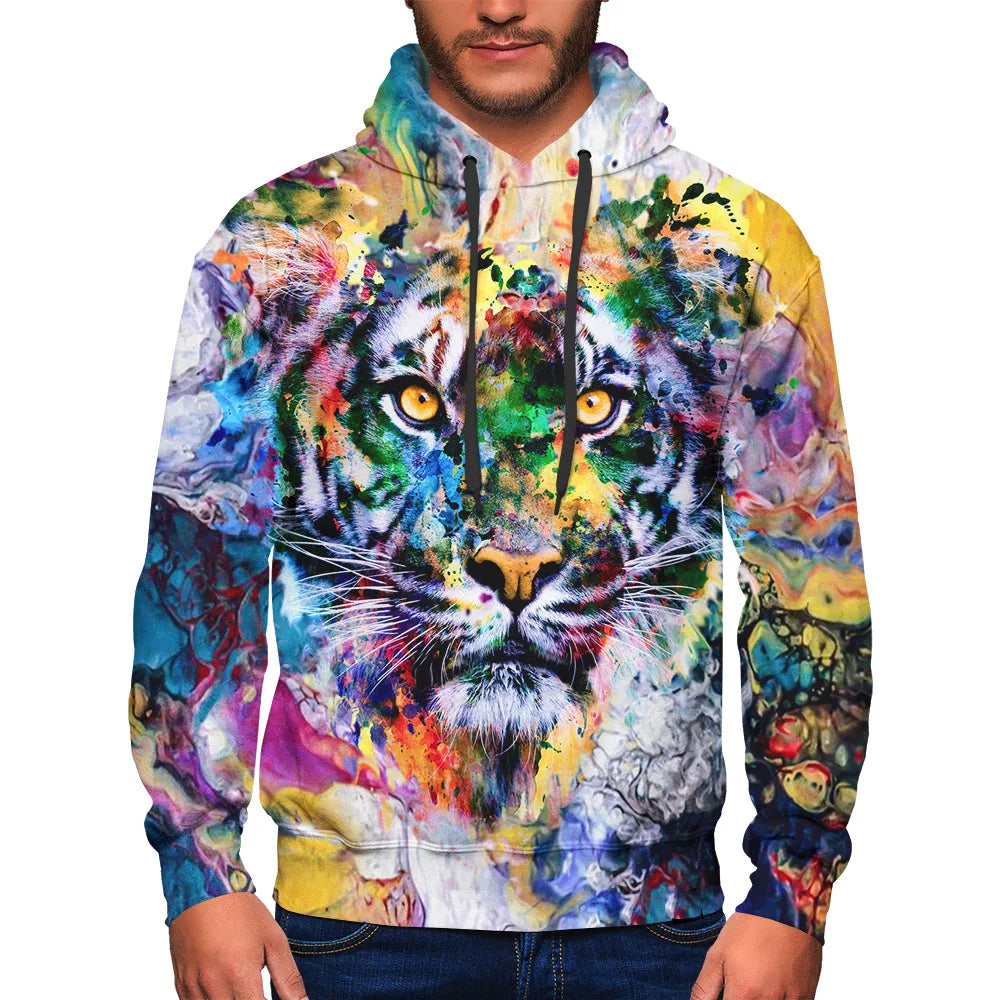Awesome hoodie 3d all print Colorful Tiger hoodie for Men and Women, T-Shirt, Zip Hoodies, Sweatshirt NQ223