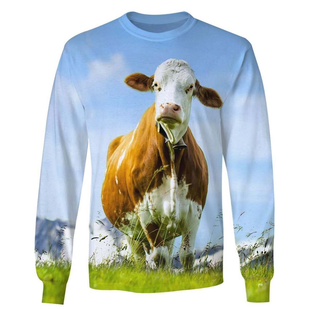 3D All Over Print Cute Cow Hoodie