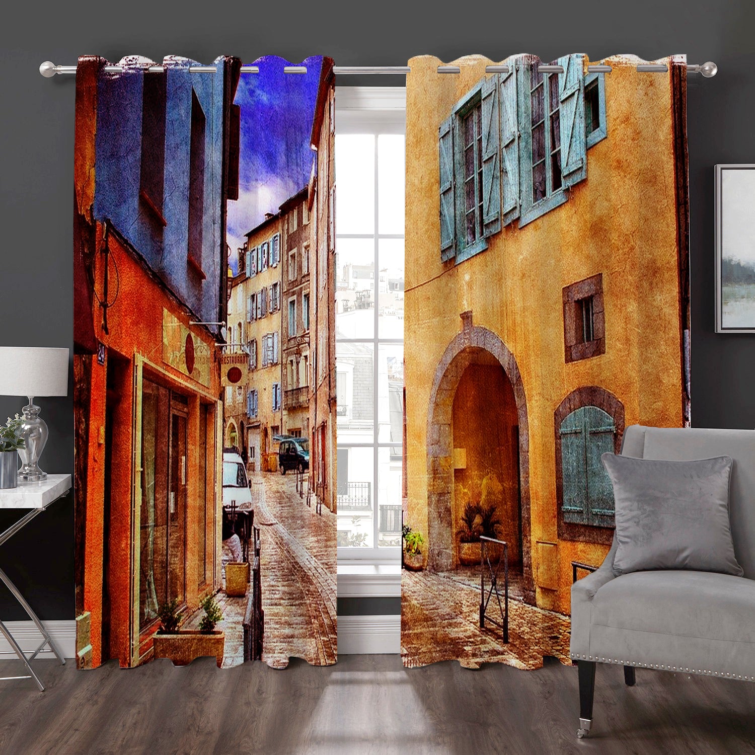 Awesome hoodied Old Phuket Town Printed 3D Grommet Window Curtains THC005