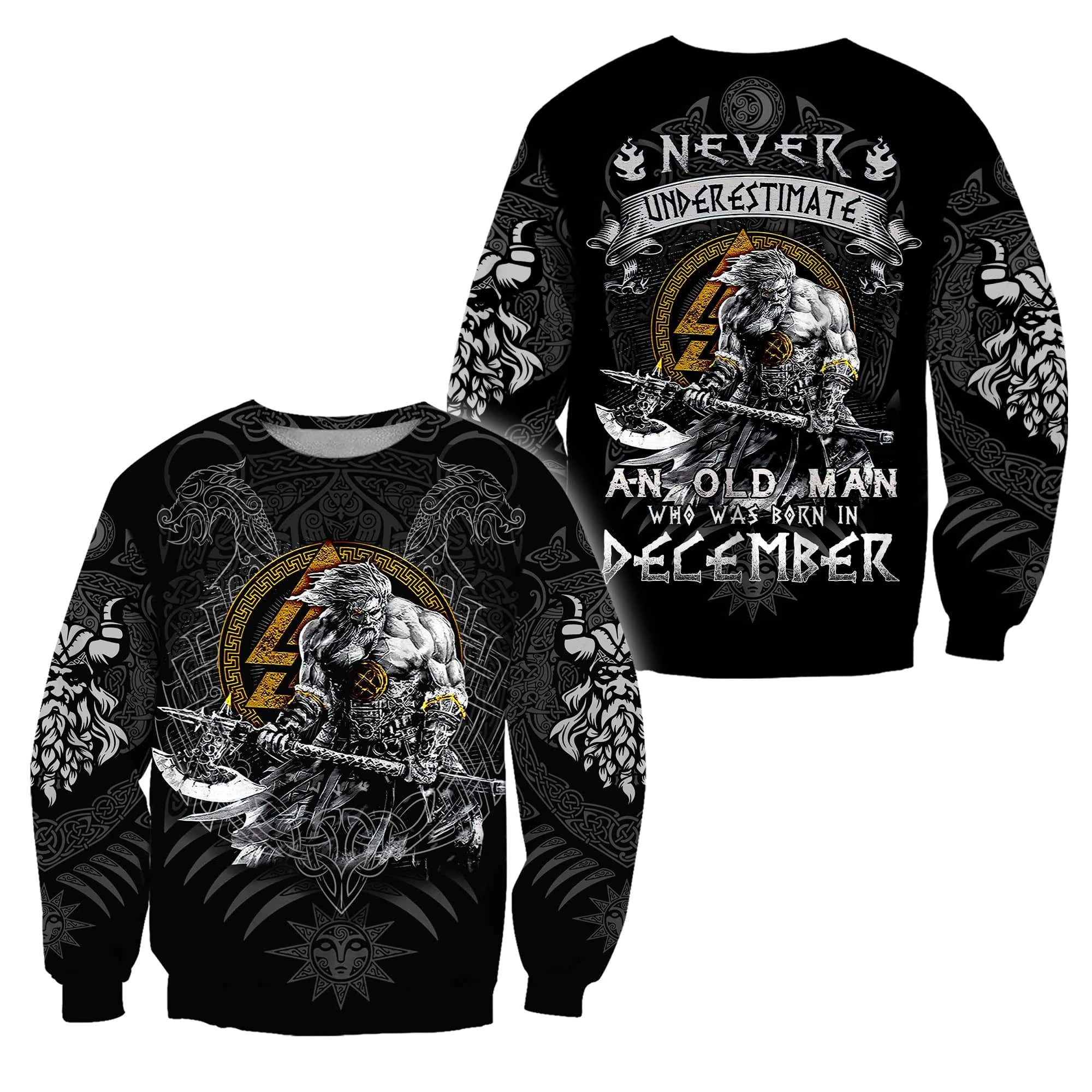 Awesome hoodie 3d all print December Man Viking for Men and Women, T-Shirt, Zip Hoodies, Sweatshirt NQ455