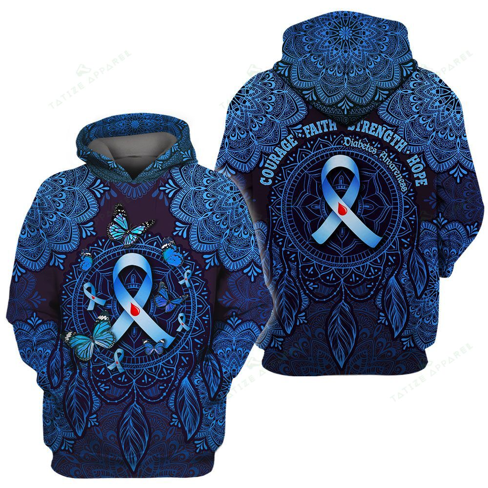 Awesome hoodie 3d all print Diabetes Mandala for Men and Women, T-Shirt, Zip Hoodies, Sweatshirt NQ407