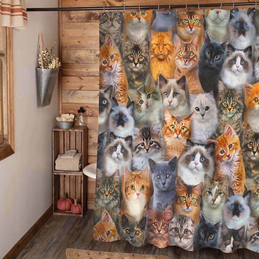 Awesome hoodied Cuteness Overload - Shower Curtain Printed 3D Grommet Curtains - NQC0013