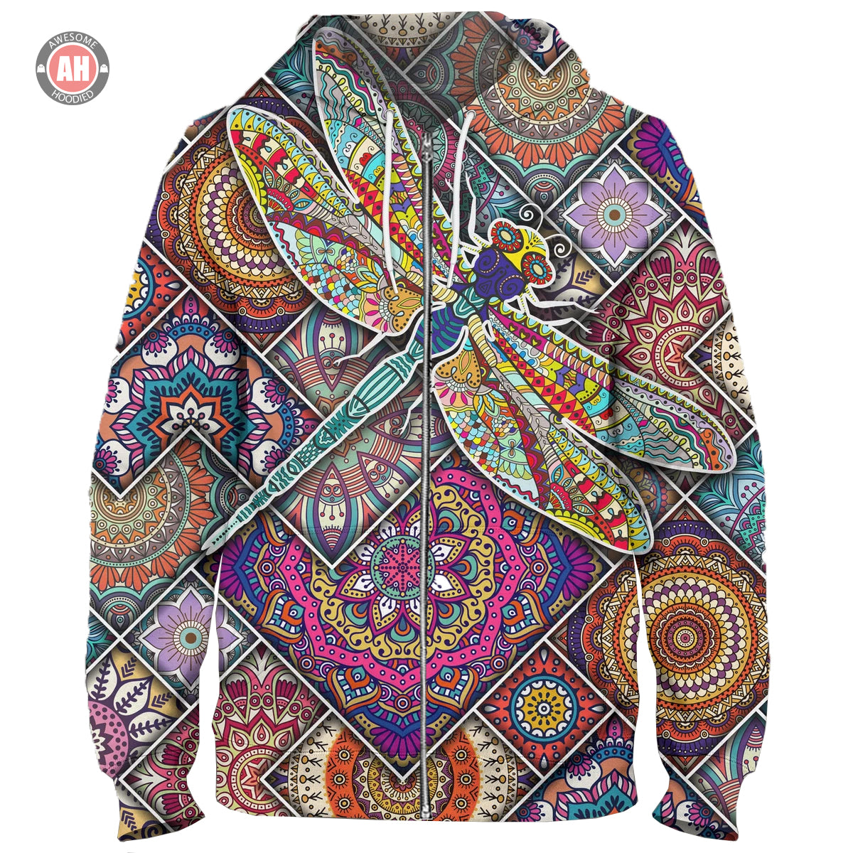 Awesome hoodie 3d all print Dragonfly And Mandala Hoodie, Zip Hoodie NQ127