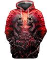 Awesome Hoodied Skull Red  3D All Over Printed Clothes For Women and Men DTK0013