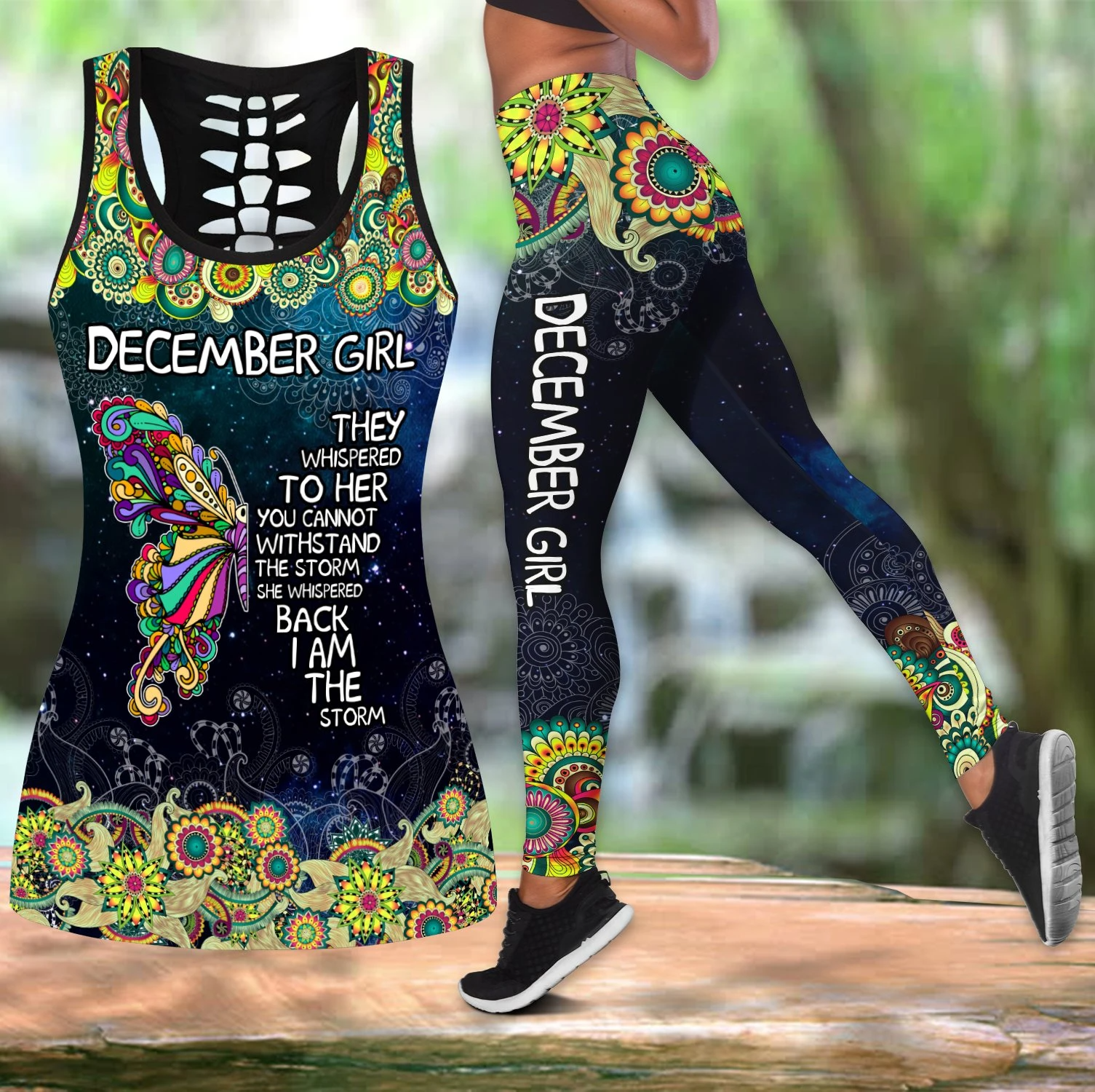 Awesome Hoodie 3D All Over Print December Girl Combo Tank + Legging NQLG20