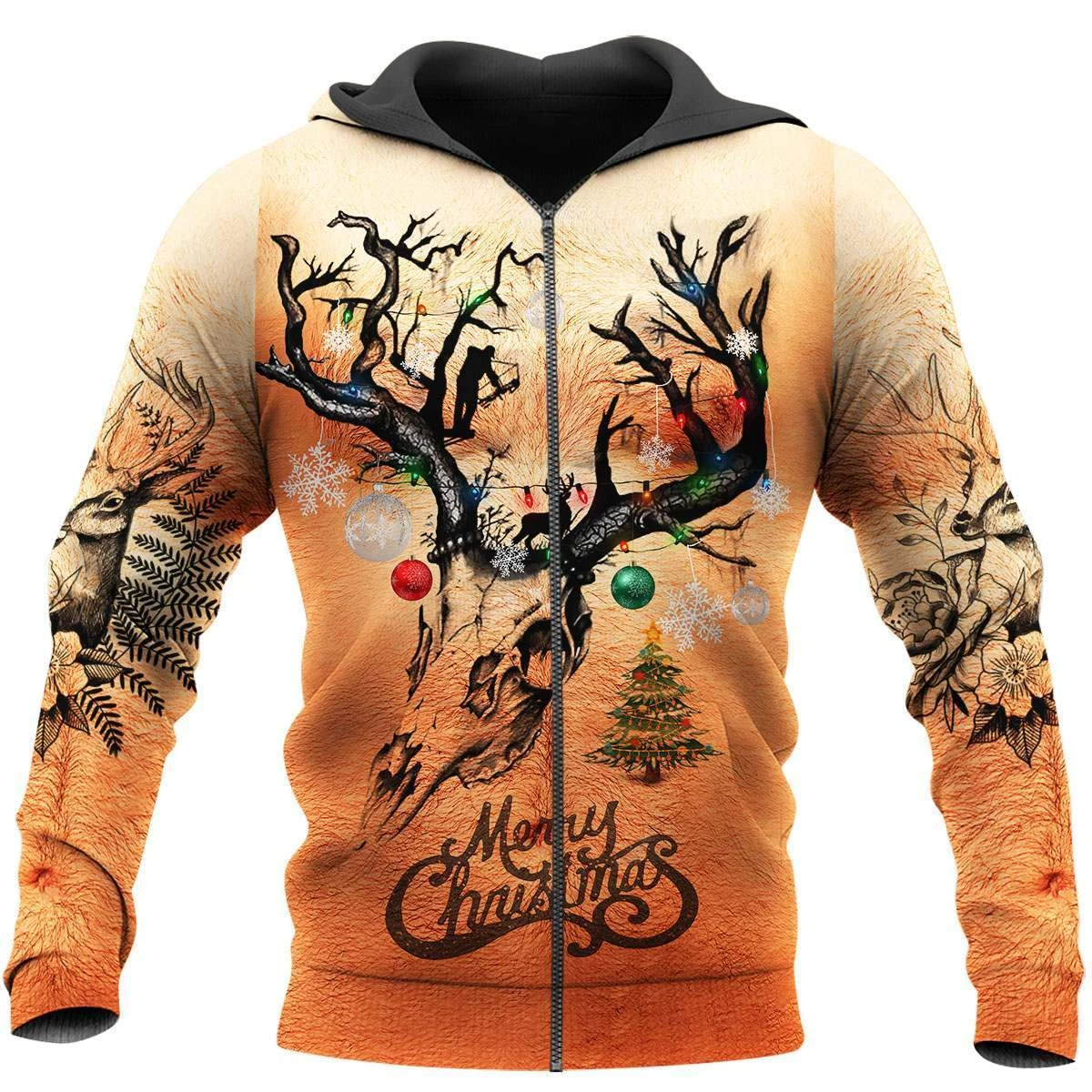 Awesome hoodie 3d all print Deer Skull Christmas for Men and Women, T-Shirt, Zip Hoodies, Sweatshirt NQ181