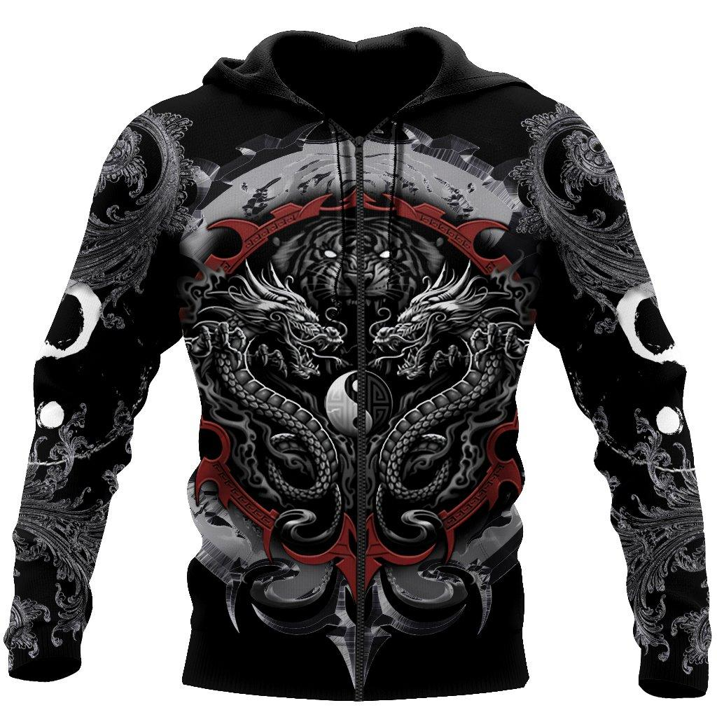 Awesome hoodie 3d all print Dragon Tiger Art for Men and Women, T-Shirt, Zip Hoodies, Sweatshirt NQ0066