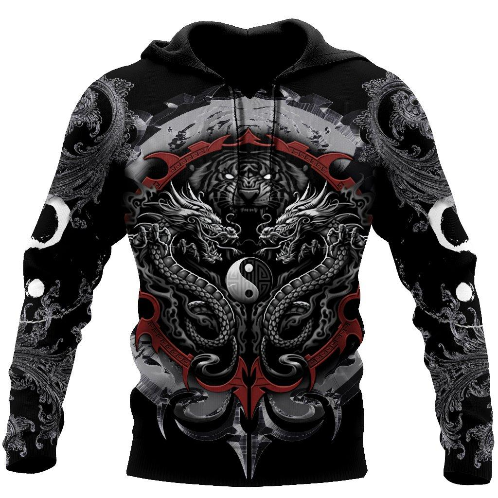 Awesome hoodie 3d all print Dragon Tiger Art for Men and Women, T-Shirt, Zip Hoodies, Sweatshirt NQ0066