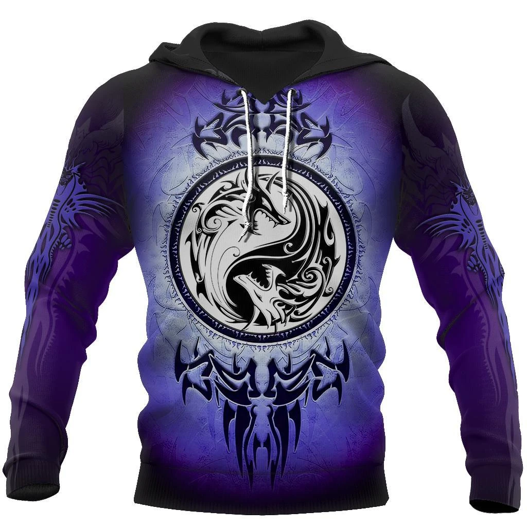 Awesome hoodie 3d all print Dragon Yin & Yang Hoodies, T-Shirt, Zip Hoodies, Sweatshirt NQ0017