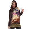 All Over Printed Dragon Hoodie Dress