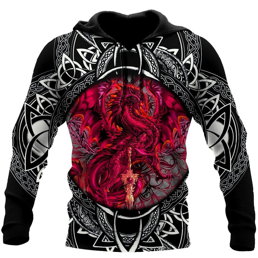 Awesome hoodie 3d all print Dragon and Celtic Black Art for Men and Women, T-Shirt, Zip Hoodies, Sweatshirt NQ0062