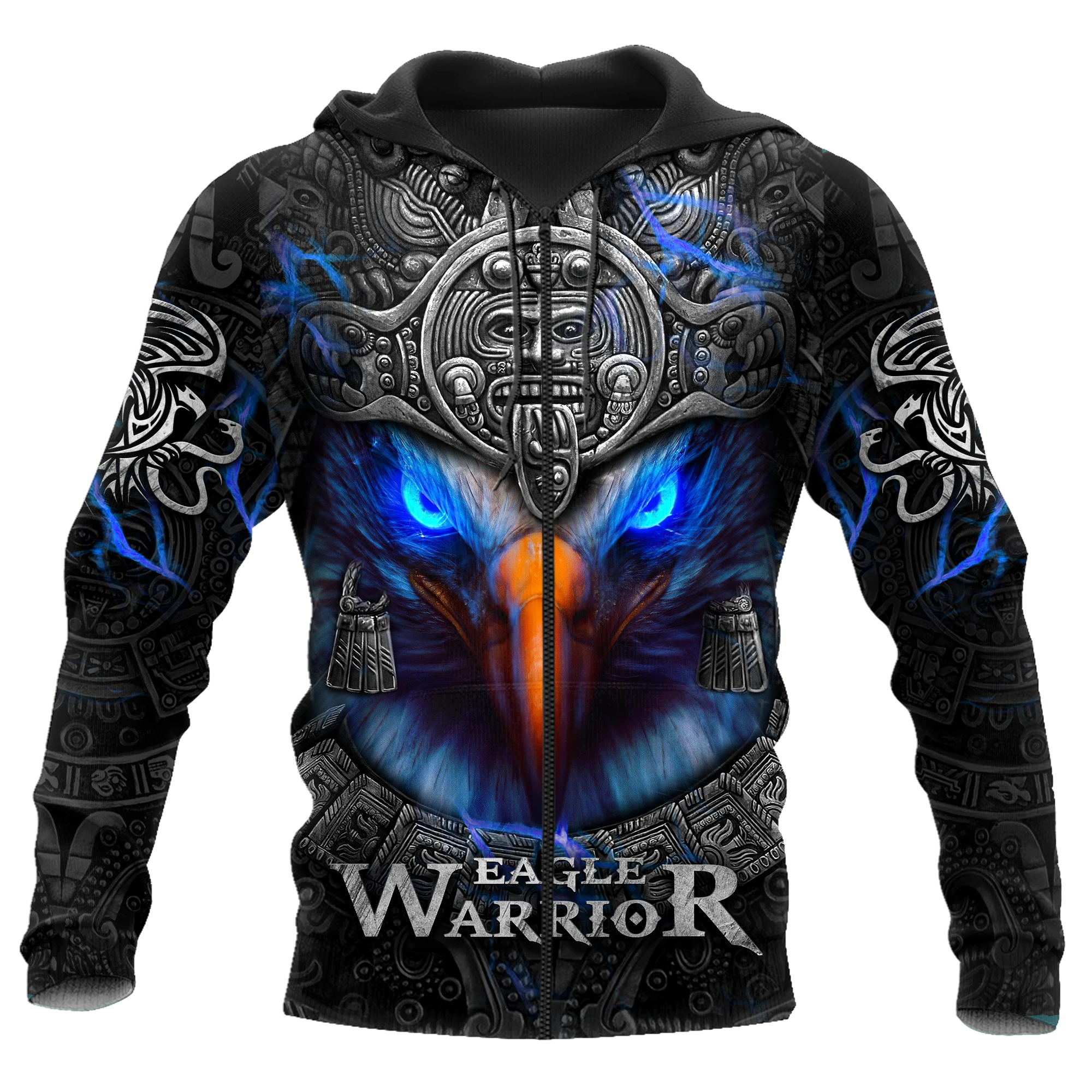 Awesome hoodie 3d all print Eagle Warior Aztec Hoodie for Men and Women, T-Shirt, Zip Hoodies, Sweatshirt NQ177