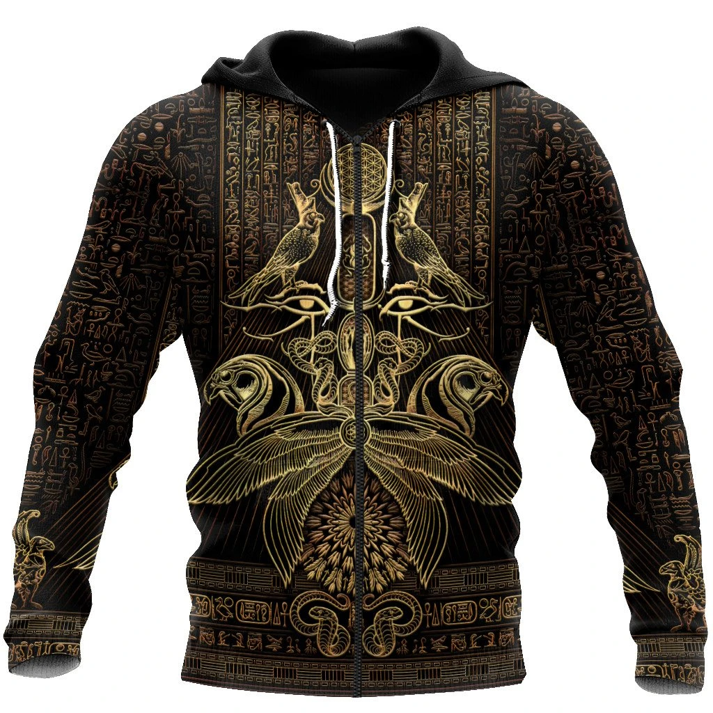 Awesome hoodie 3d all print Egypt The Auspices Of Horus Golden for Men and Women, T-Shirt, Zip Hoodies, Sweatshirt NQ172