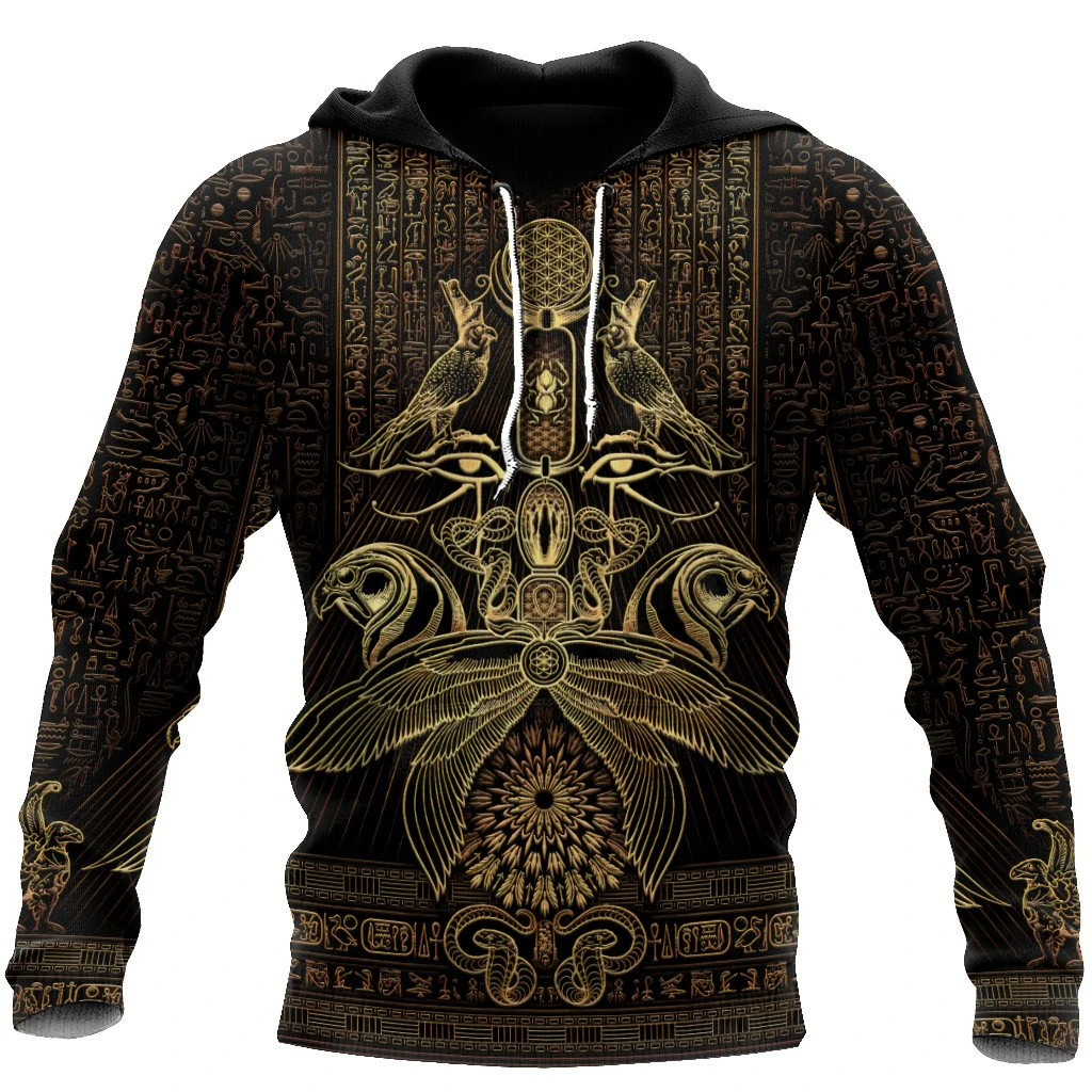 Awesome hoodie 3d all print Egypt The Auspices Of Horus Golden for Men and Women, T-Shirt, Zip Hoodies, Sweatshirt NQ172