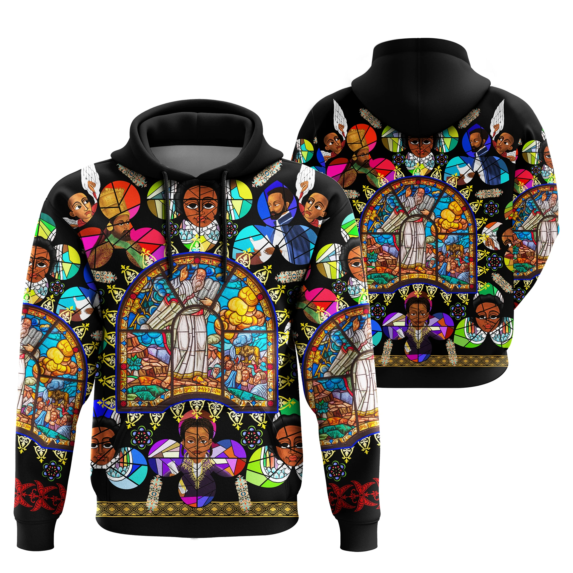 Awesome hoodie 3d all print Ethiopia Stained Glass Window Orthodox for Men and Women, T-Shirt, Zip Hoodies, Sweatshirt NQ147