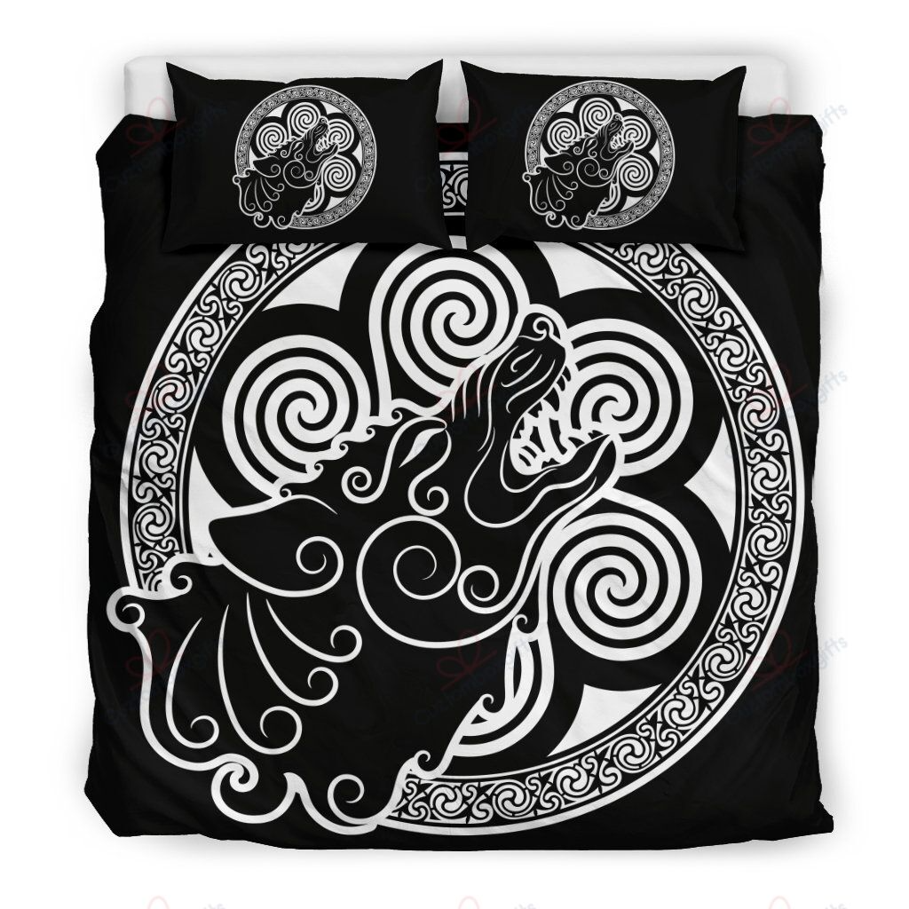Awesome Hoodied 3D all over print Viking Bedding Set, Fenrir Bedding Sets NQBS0018
