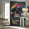 Awesome hoodied Colorful Skull Printed 3D Grommet Window Curtains - HB00013
