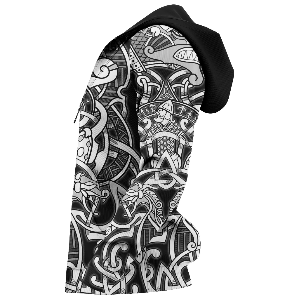 Awesome hoodie 3d all print Viking Hoodie, Fenrir and Tyr Tattoo for Men and Women NQ0049