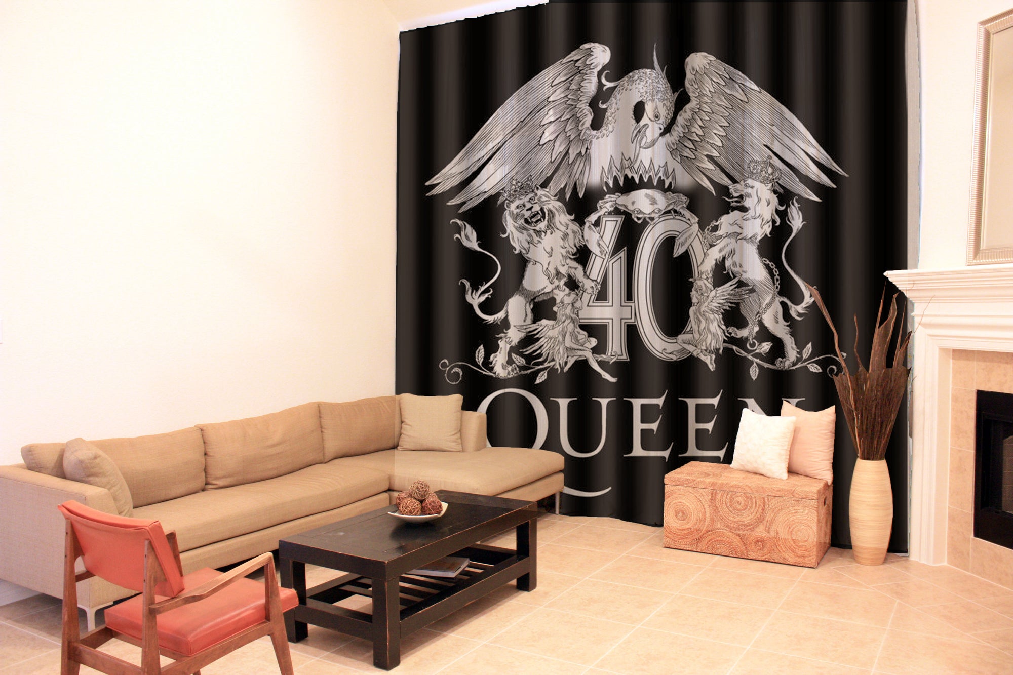 Awesome hoodied Queen Lion Printed 3D Grommet Window Curtains - HB00011