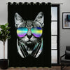 Awesome hoodied Cat Styles Printed 3D Grommet Window Curtains Curtains - HB00012