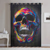 Awesome hoodied Colorful Skull Printed 3D Grommet Window Curtains - HB00013