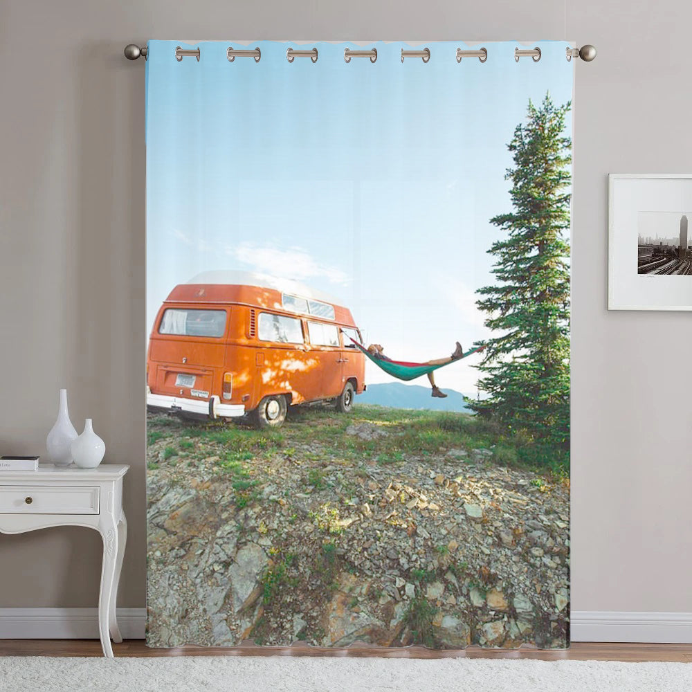 Awesome hoodied Bus Curtains Printed 3D Grommet Window Curtains - HB00019