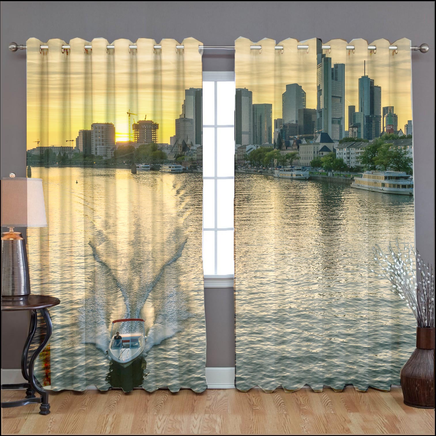 Awesome hoodied Paeceful Morning Printed 3D Grommet Window Curtains - HB00030