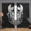Awesome hoodied Viking Warrior Printed 3D Grommet Window Curtains - HB00062