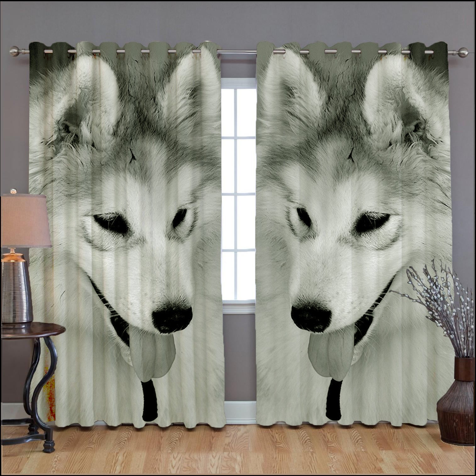 Awesome hoodied Alaska Printed 3D Grommet Window Curtains - HB00040