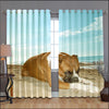 Awesome hoodied Boxer Dogs Printed 3D Grommet Window Curtains - HB00032