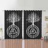 Awesome hoodied Pattern Viking Pattern Printed 3D Grommet Window Curtains - HB0100