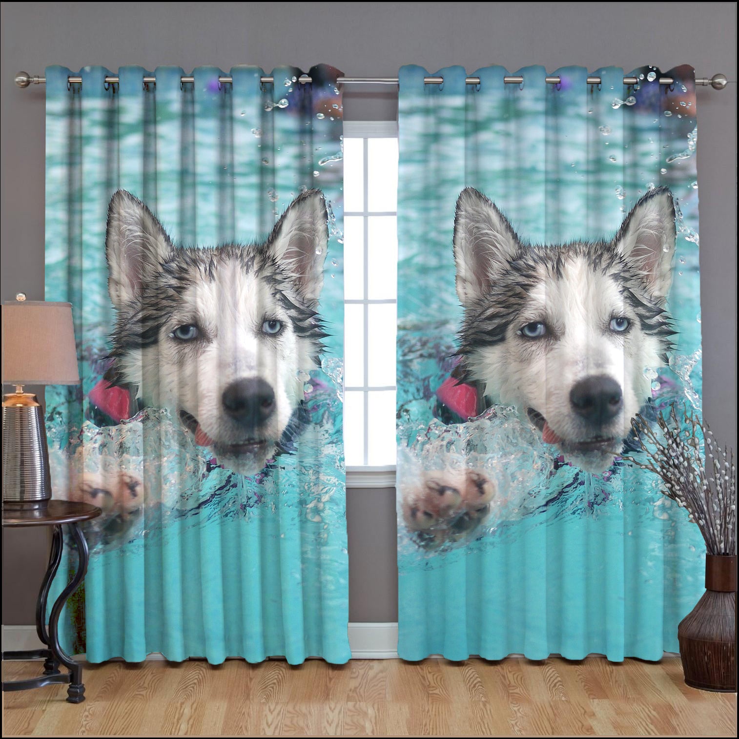 Awesome hoodied Love Alaska Printed 3D Grommet Window Curtains - HB00057