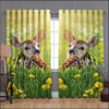 Awesome hoodied Deer Printed 3D Grommet Window Curtains - HB00053