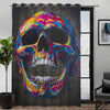 Awesome hoodied Colorful Skull Printed 3D Grommet Window Curtains - HB00013