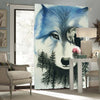 Awesome hoodied Wolf Printed 3D Grommet Window Curtains - HB0001