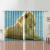 Awesome hoodied Lion King Printed 3D Grommet Window Curtains - HB00050