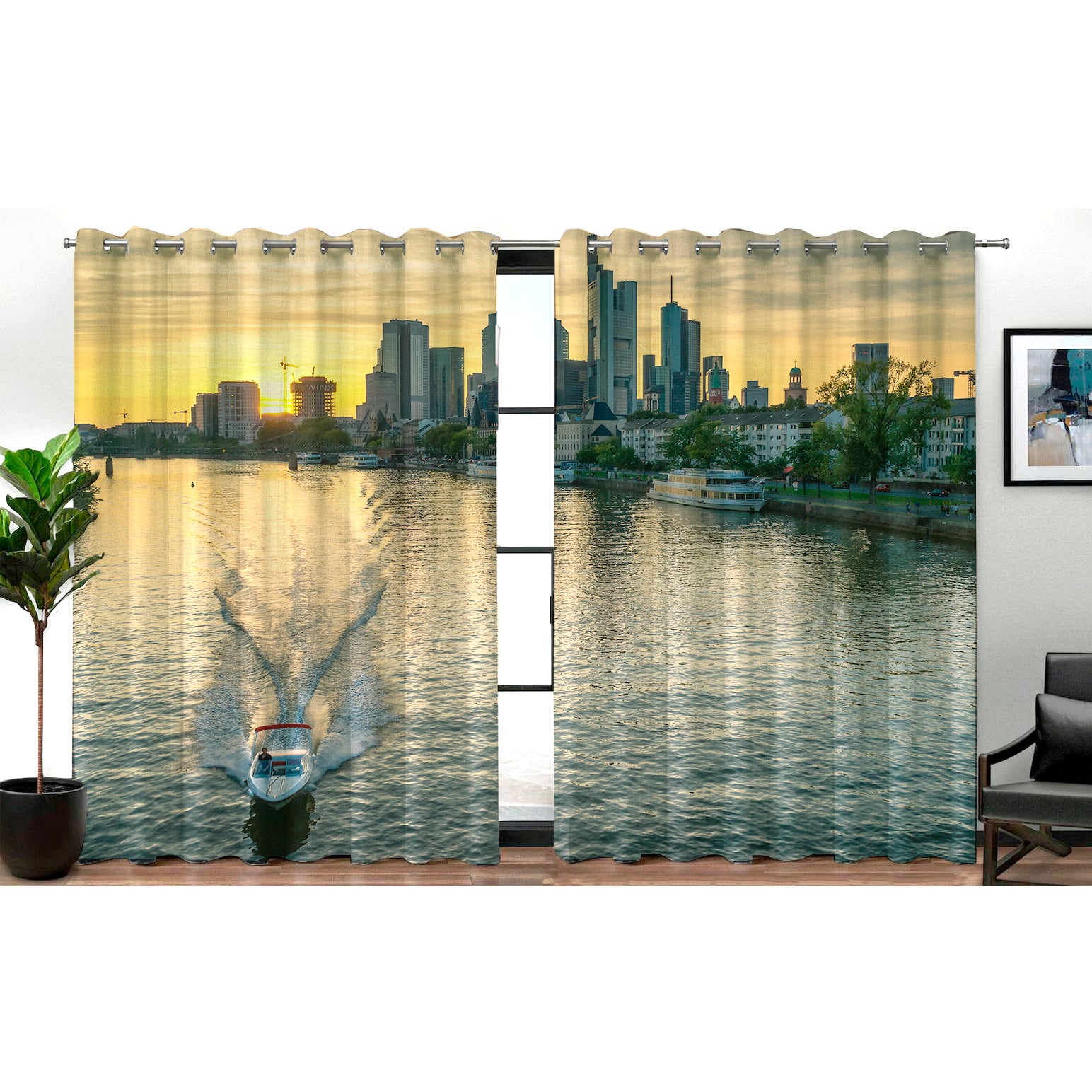 Awesome hoodied Paeceful Morning Printed 3D Grommet Window Curtains - HB00030