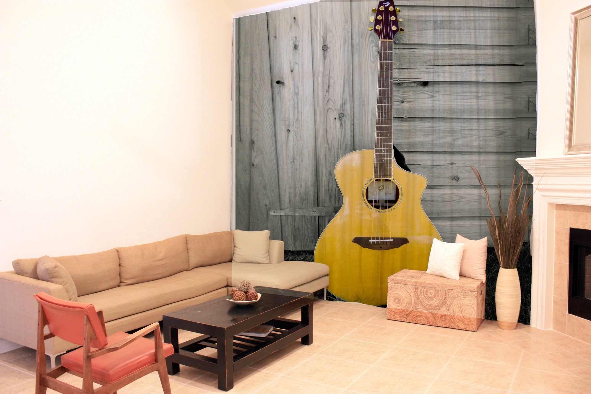 Awesome hoodied Guitar Printed 3D Grommet Window Curtains - HB00020